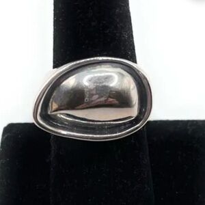 Silver and Black Teardrop Ring